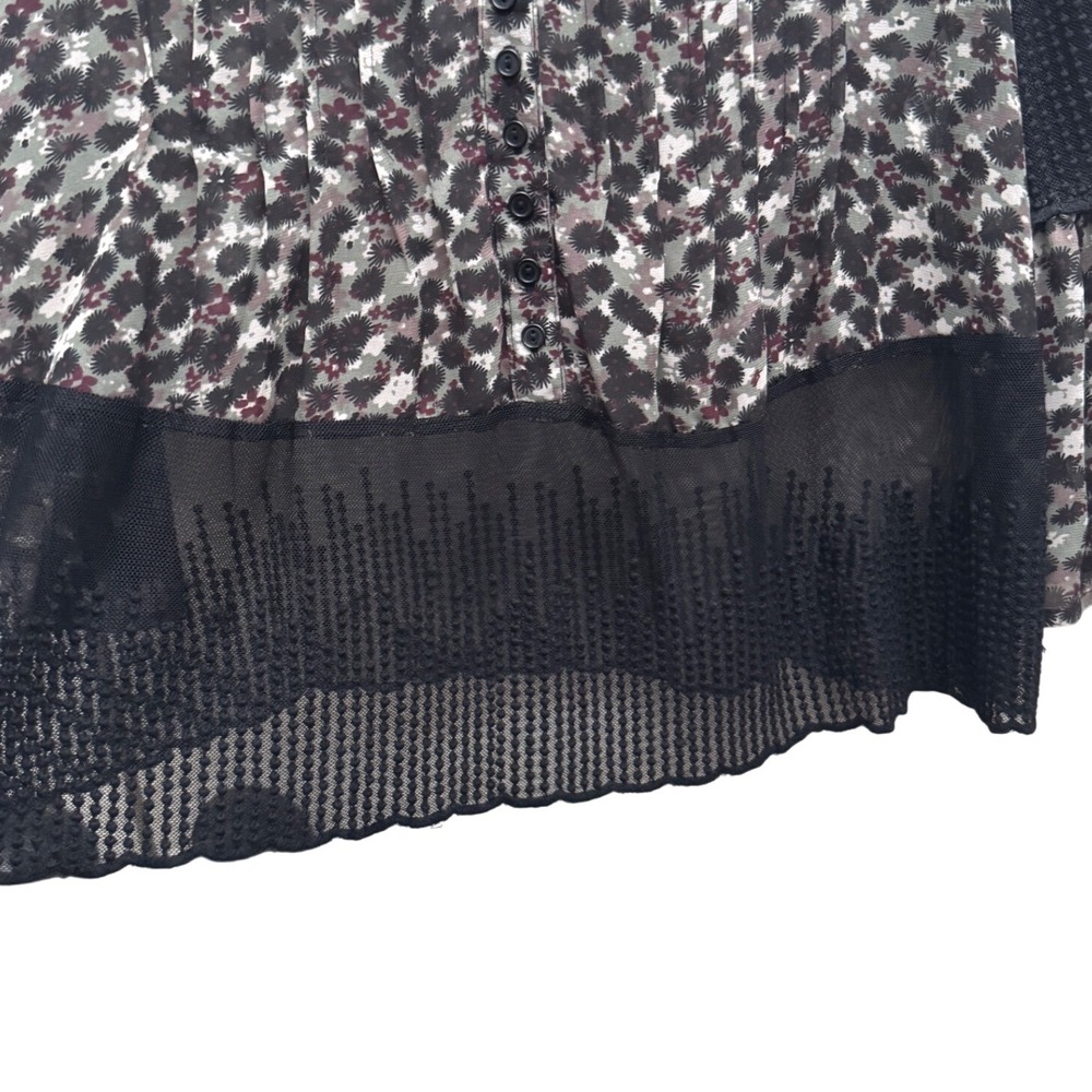 Forever 21 Blouse‎ Floral Bell Sheer Sleeve Black Small Boho Crochet Lace Top - Picture 3 of 7